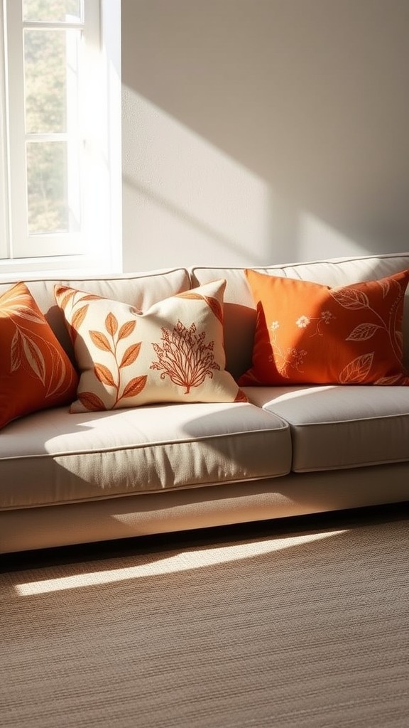 Decorative Throw Pillows with Nature-Inspired Prints