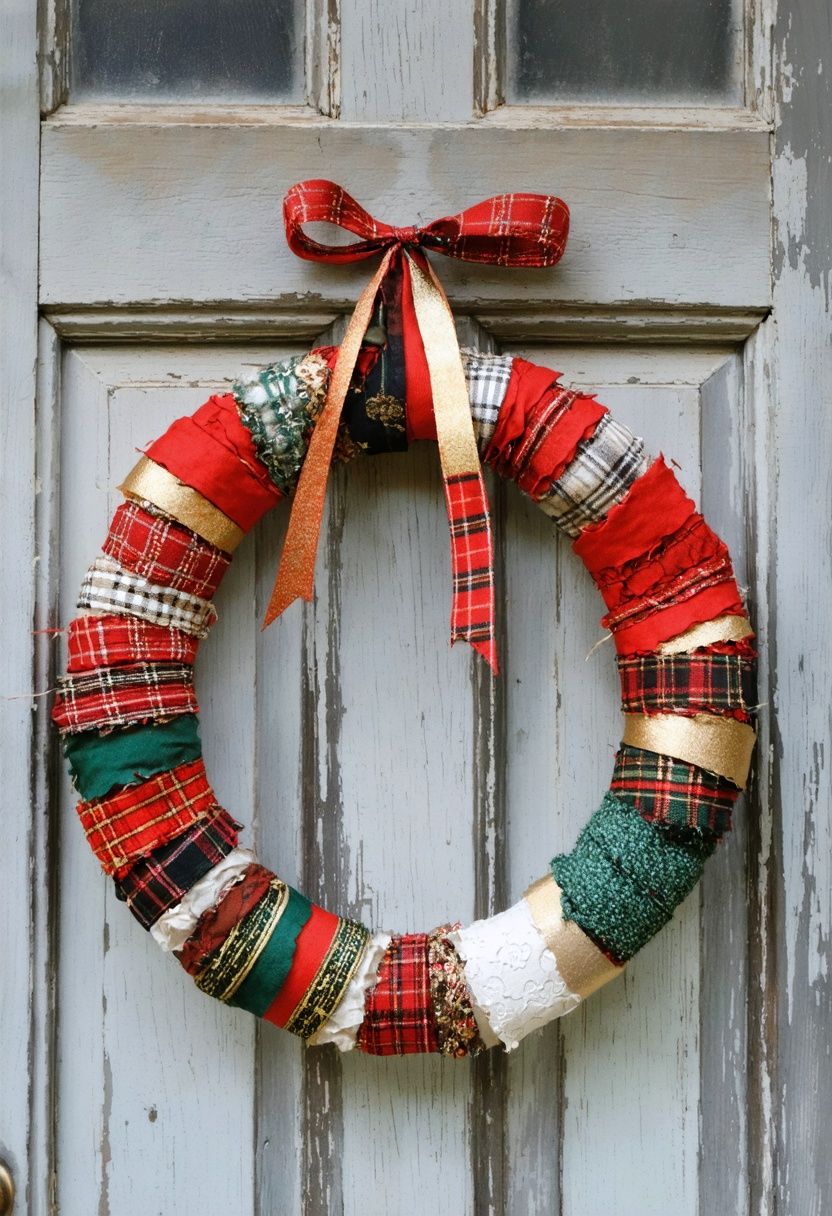 DIY Fabric Scraps Wreath