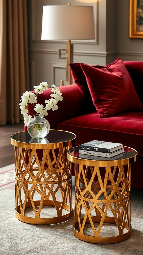 Elegant Gold Side Tables