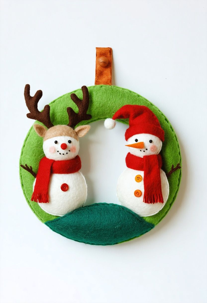 Felt Holiday Character Wreath