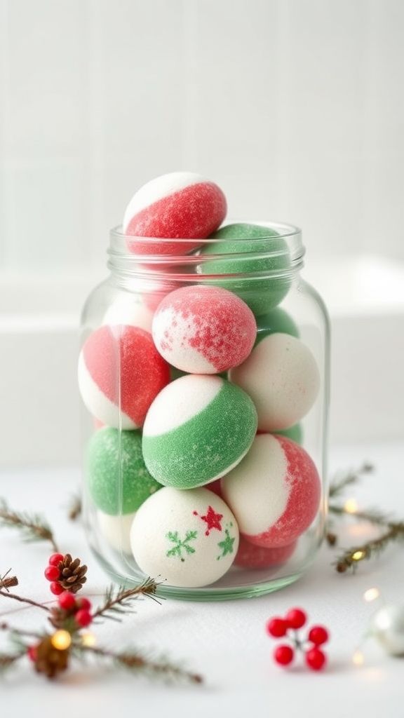 Festive Bath Bombs in a Jar