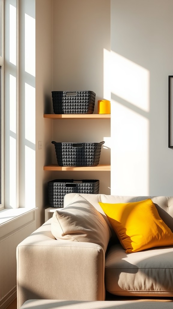 Functional Black and Yellow Storage Baskets