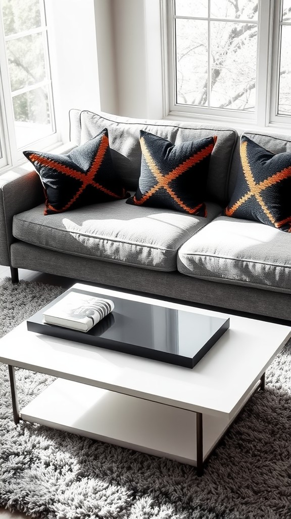 Geometric Black and Brown Throw Pillows