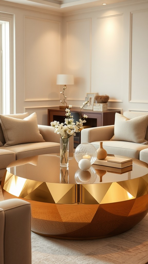 Gold Coffee Table for Stylish Centerpiece