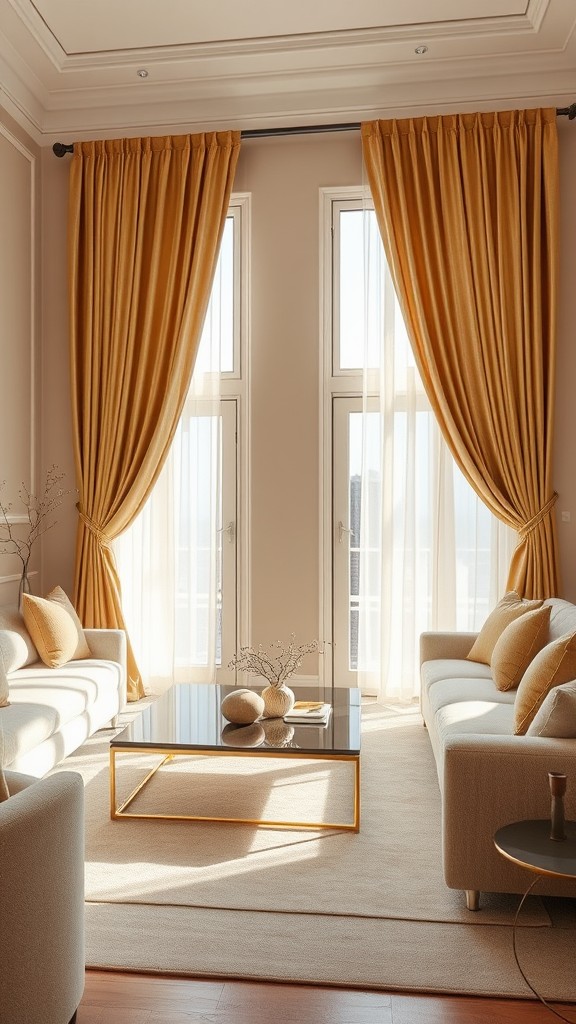 Gold Window Treatments for Elegance