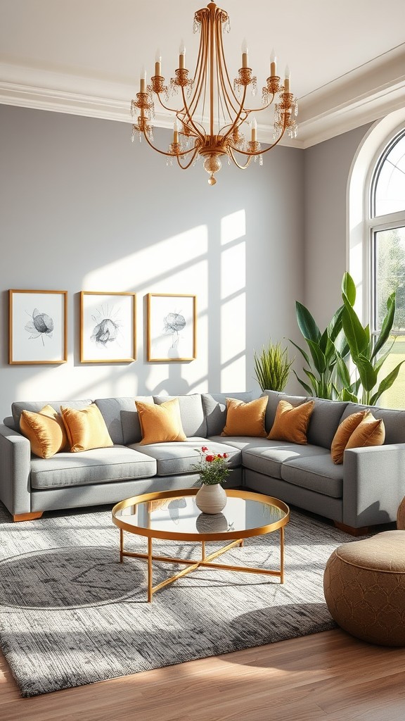 gray and gold living room decor ideas