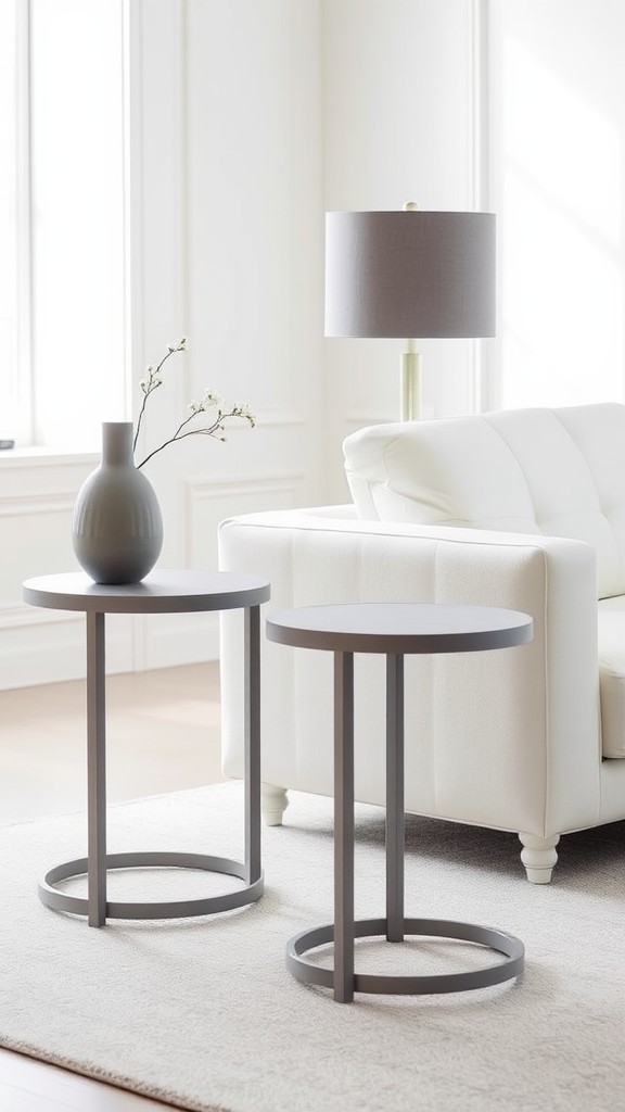 Gray and White Accent Tables