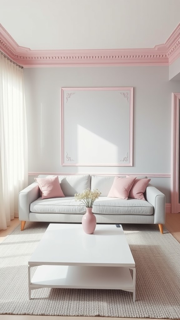 Gray Paint with Pink Decorative Molding