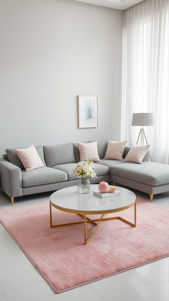 Gray Sofas with Pink Accents