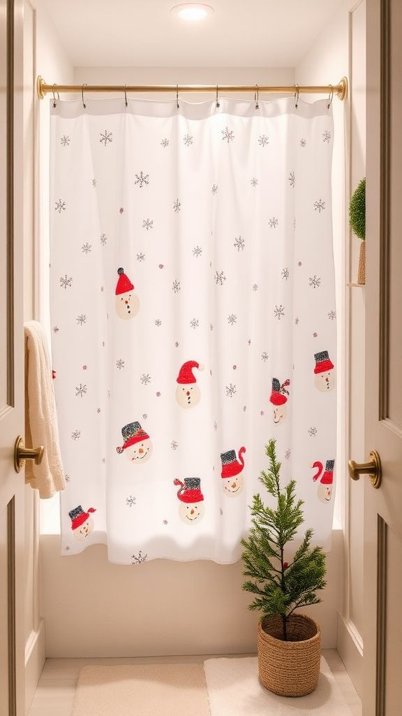 Holiday-Themed Shower Curtain