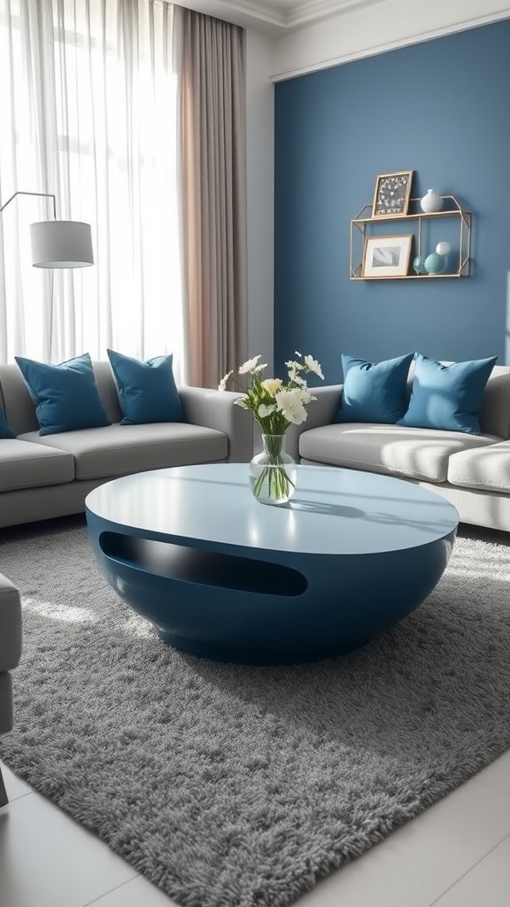 Incorporate a Blue and Gray Coffee Table