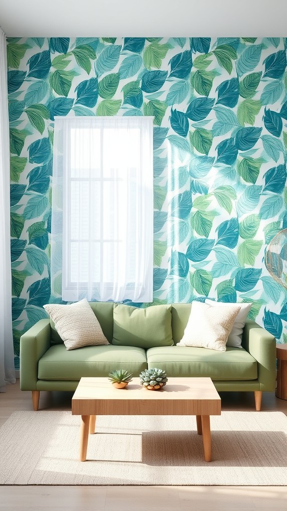 Incorporate a Blue and Green Wallpaper