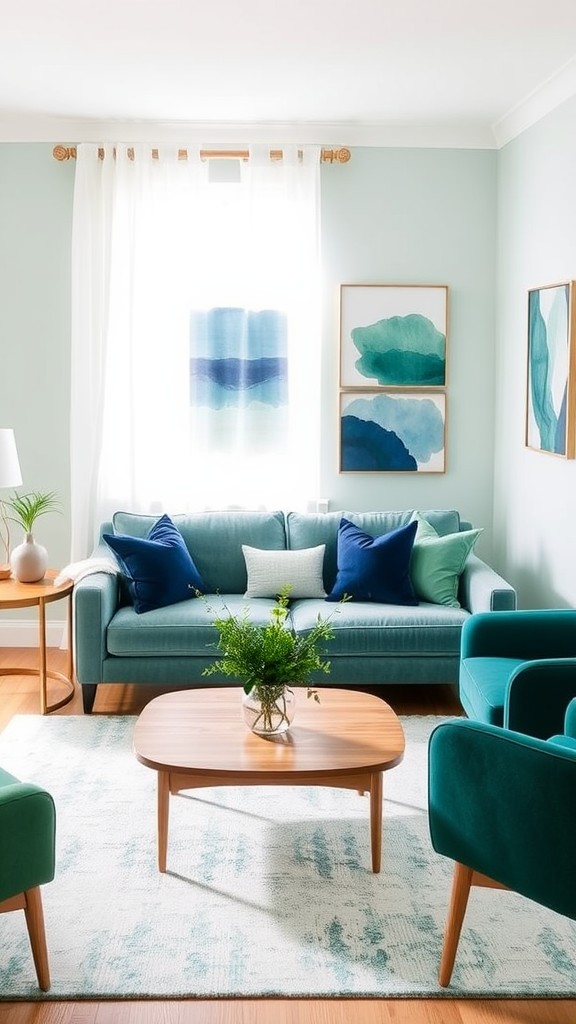 Layer with Various Shades of Blue and Green