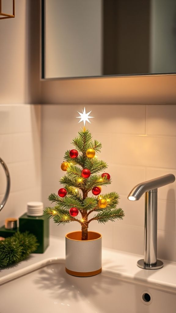 Mini Christmas Tree on the Counter