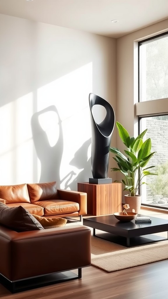 Minimalist Black and Brown Sculpture