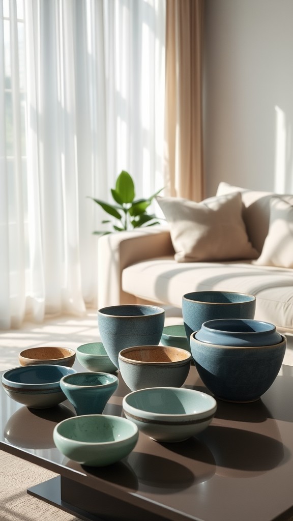 Mix Blue and Green Decorative Bowls