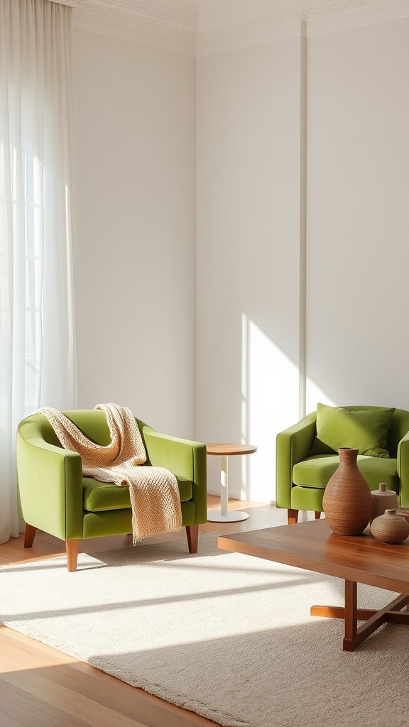 Mix Textures with Green Upholstered Chairs