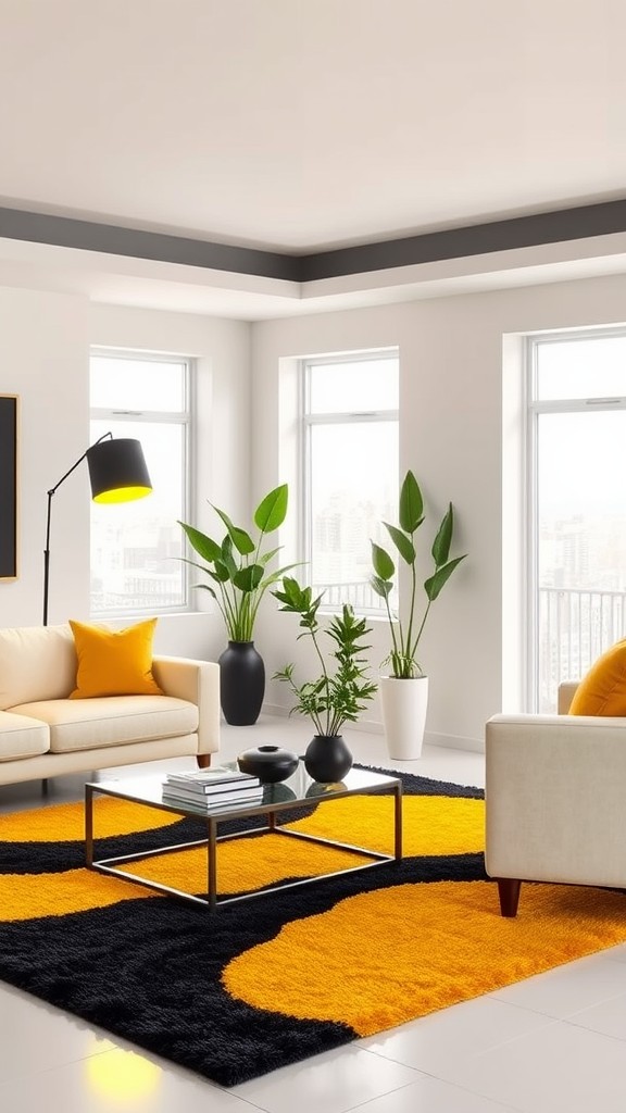 Modern Black and Yellow Lamps