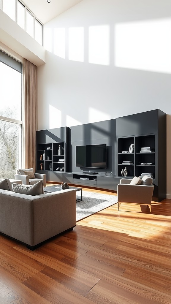 Modern Black Entertainment Unit