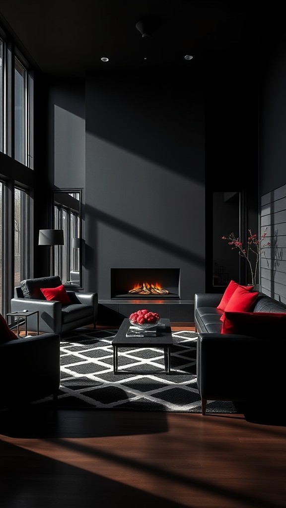 Modern Red Fireplace