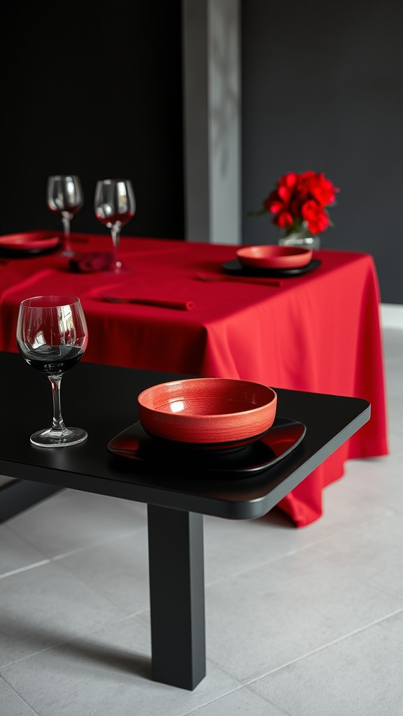 Monochromatic Red Table Settings