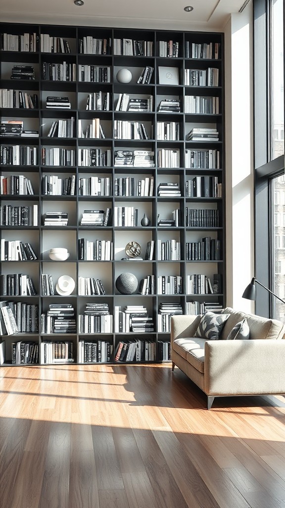 Monochrome Bookshelves