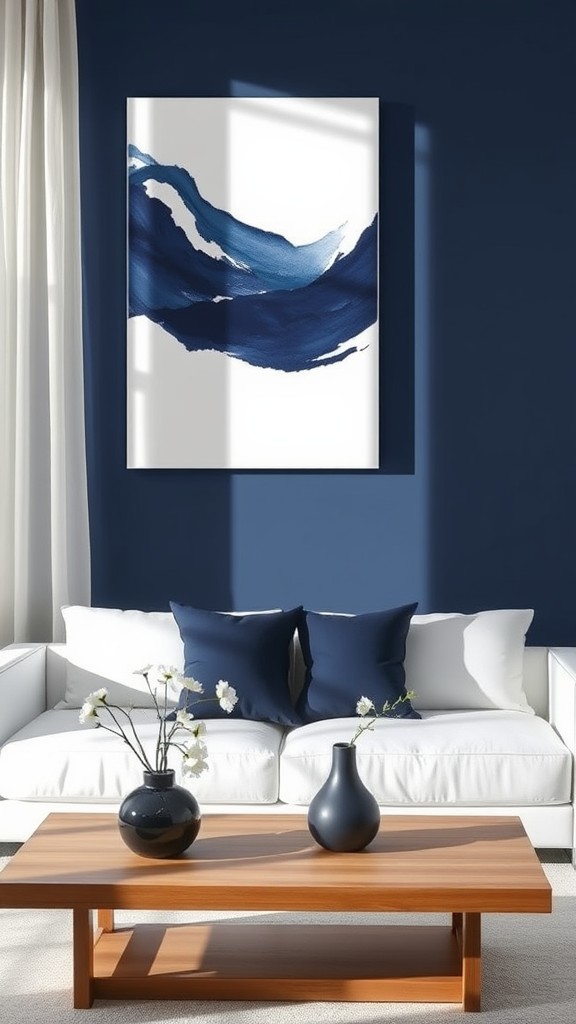 Navy and White Artwork