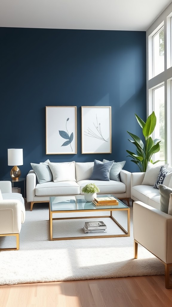 Navy Blue Accent Walls