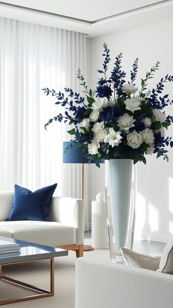 Navy Blue Floral Arrangements