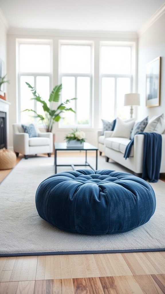 Navy Blue Poufs