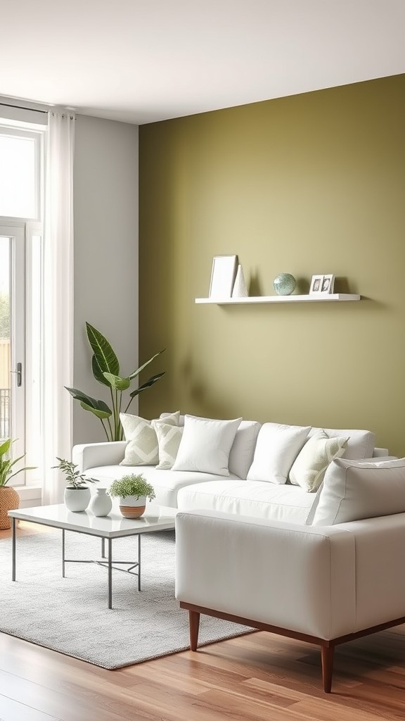 Olive Green Accent Wall