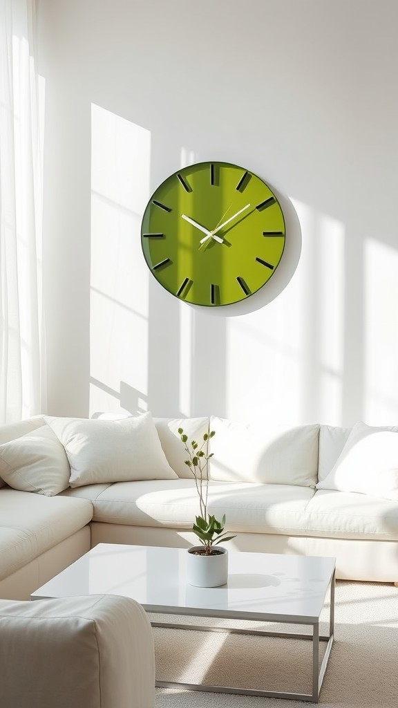 Olive Green Wall Clock