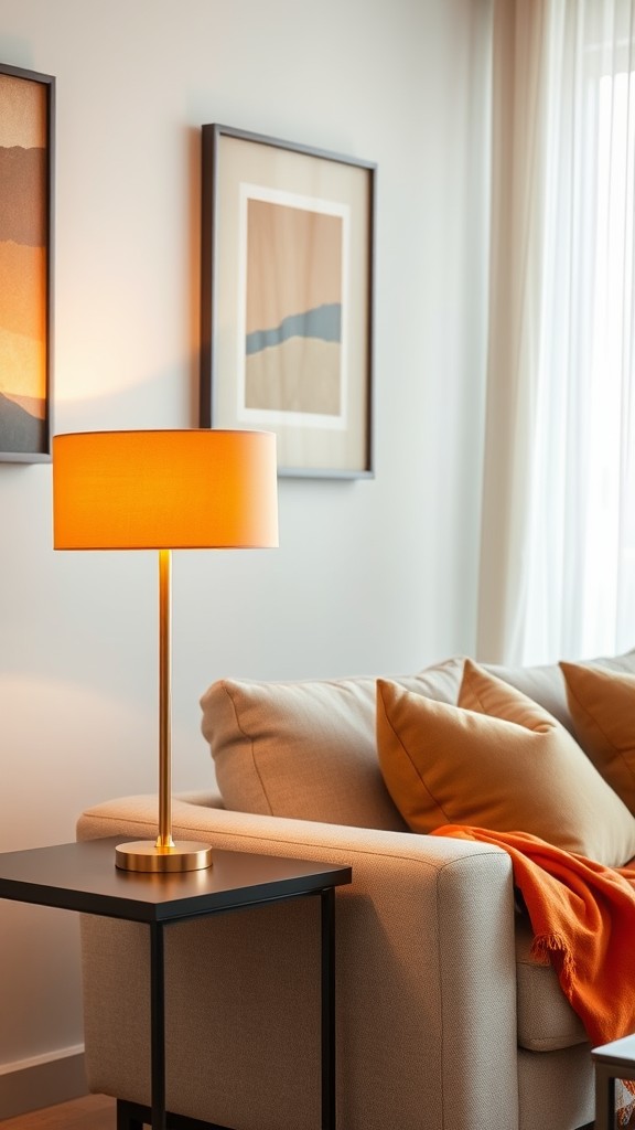 Orange and Brown Table Lamps