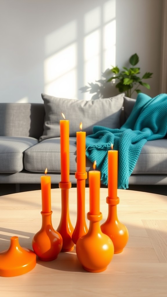 Orange Candle Holders