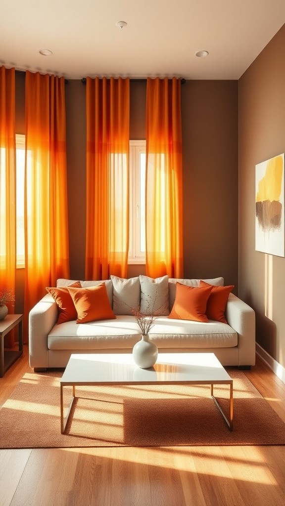 Orange-Striped Curtains