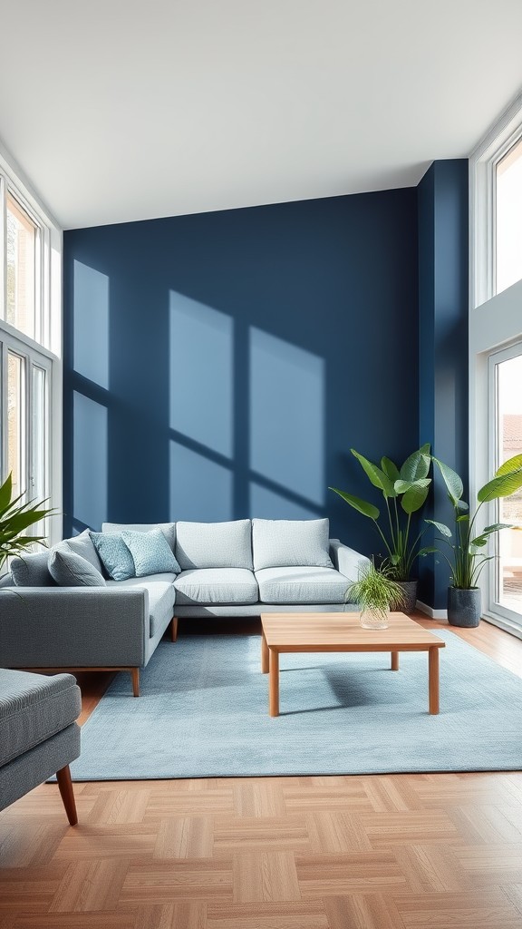 Paint an Accent Wall in Blue or Gray