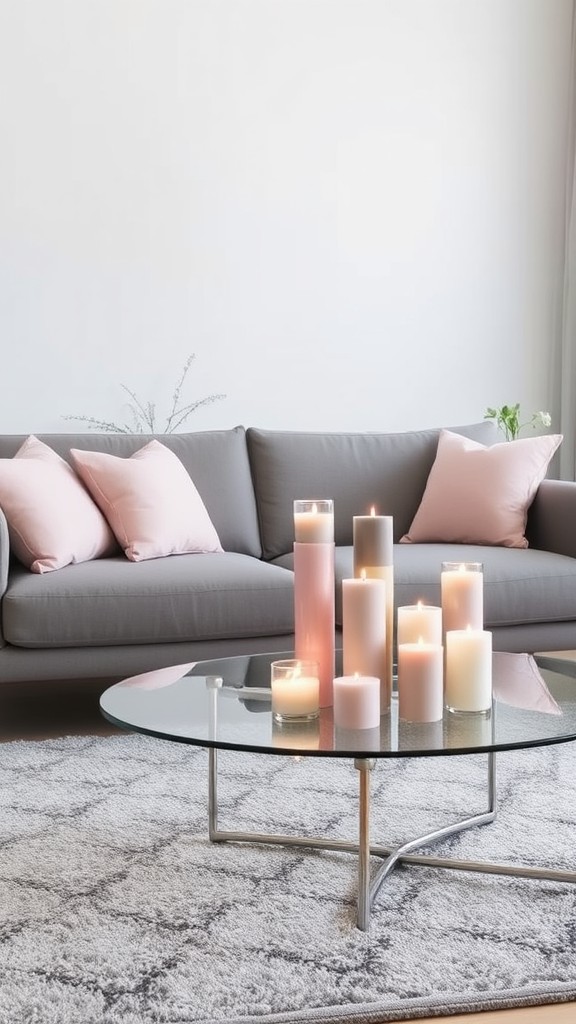 Pink and Gray Candles