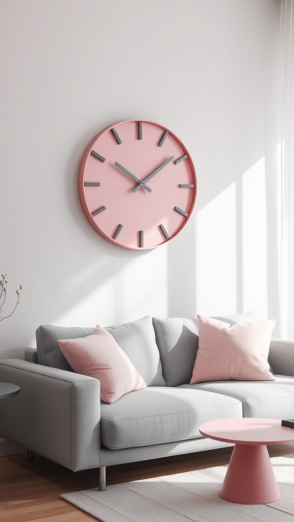 Pink and Gray Clock