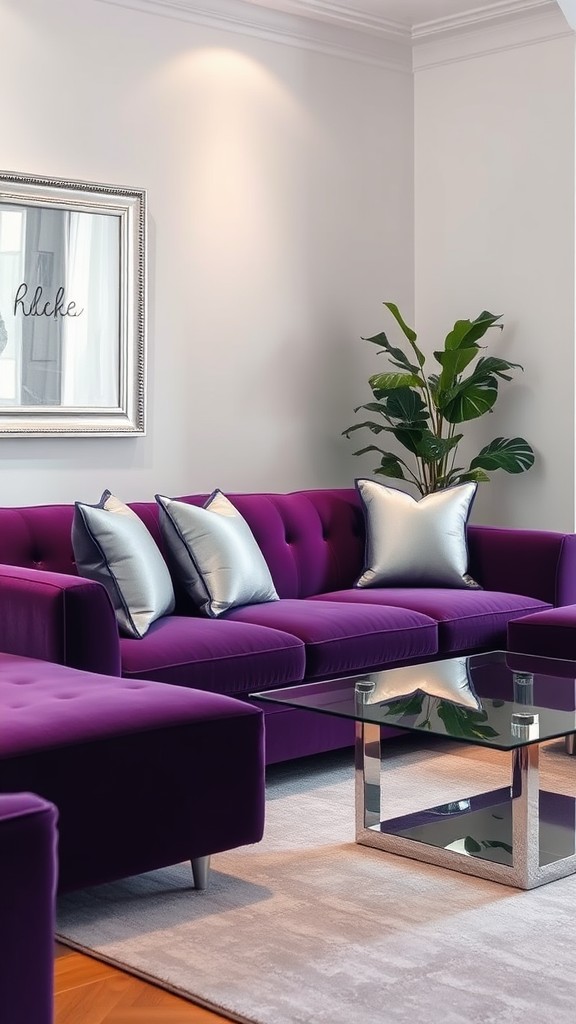 Plush Purple Sofa