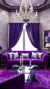 purple and silver living room decor ideas