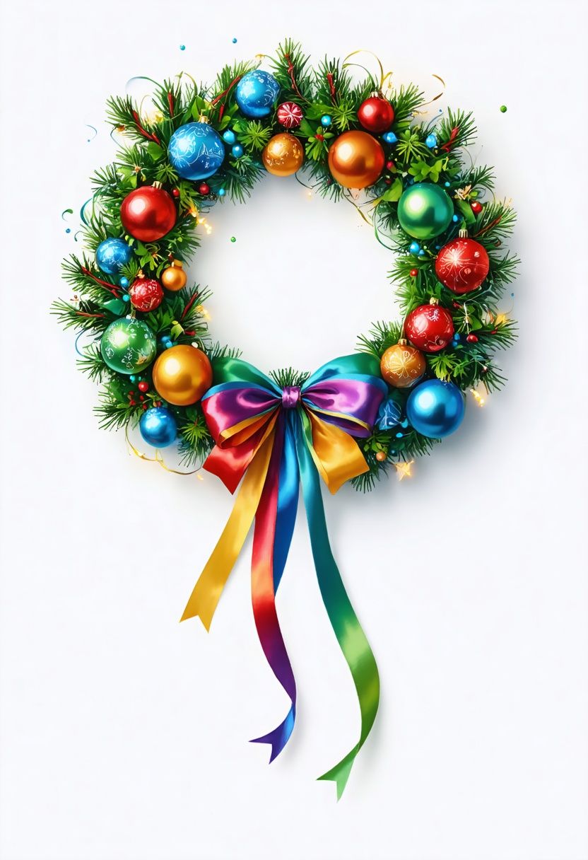 Rainbow Christmas Wreath