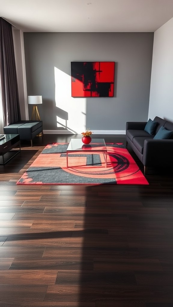 Red and Black Area Rug