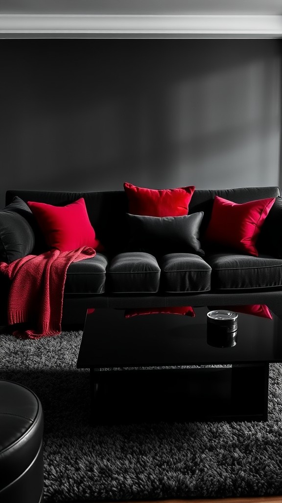 Red and Black Throw Pillows