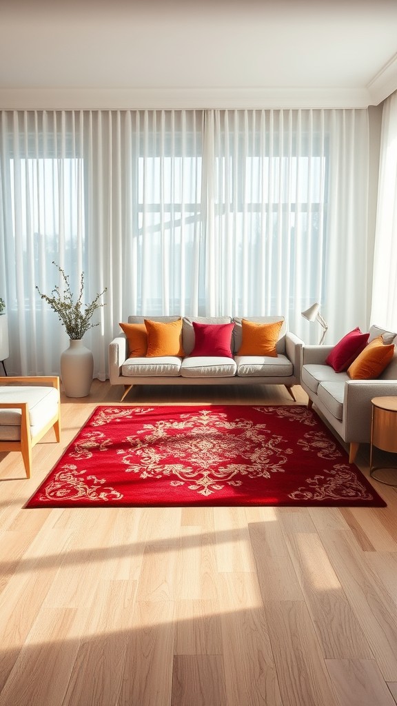 Red and Gold Area Rugs