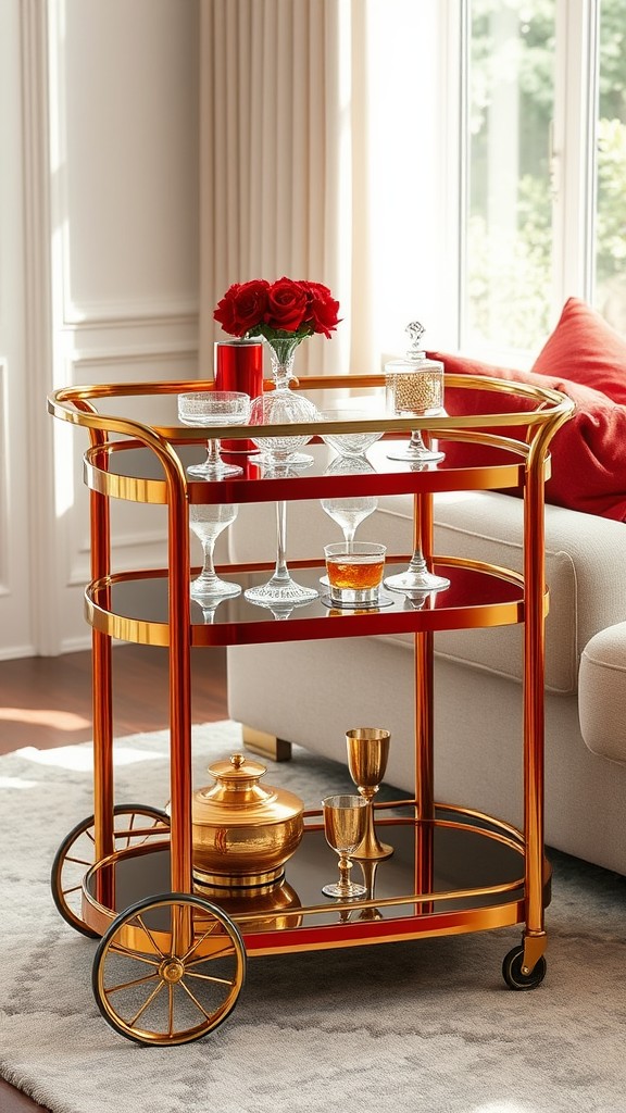 Red and Gold Bar Carts