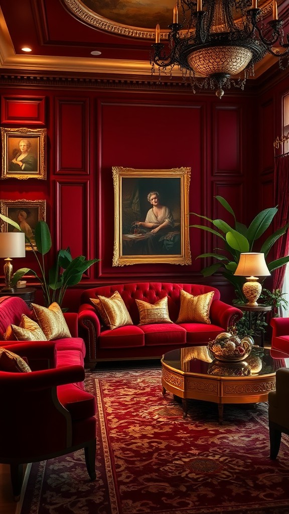 red and gold living room decor ideas