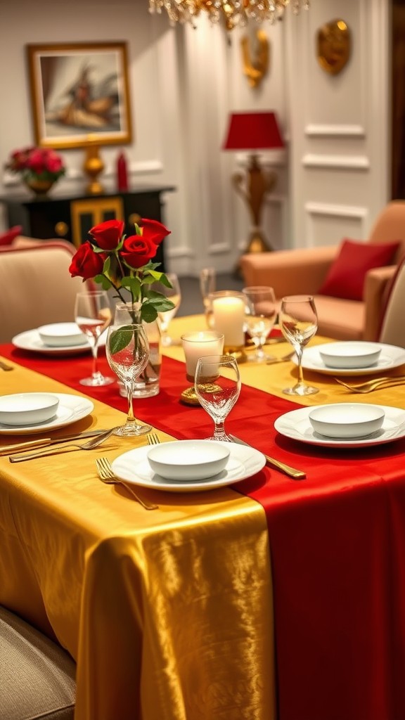 Red and Gold Table Settings