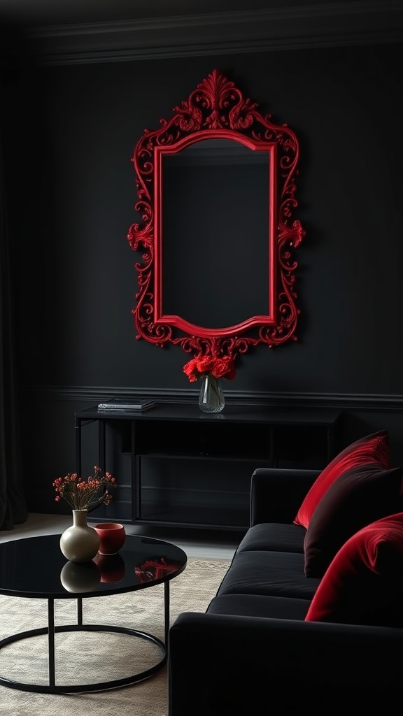 Red Framed Mirrors