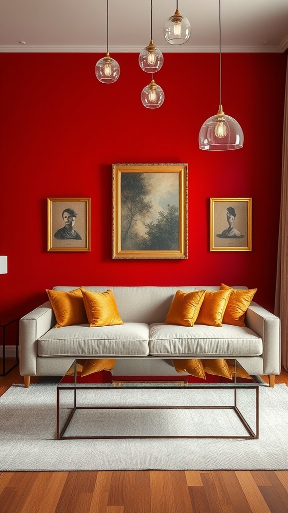 Rich Red Accent Walls