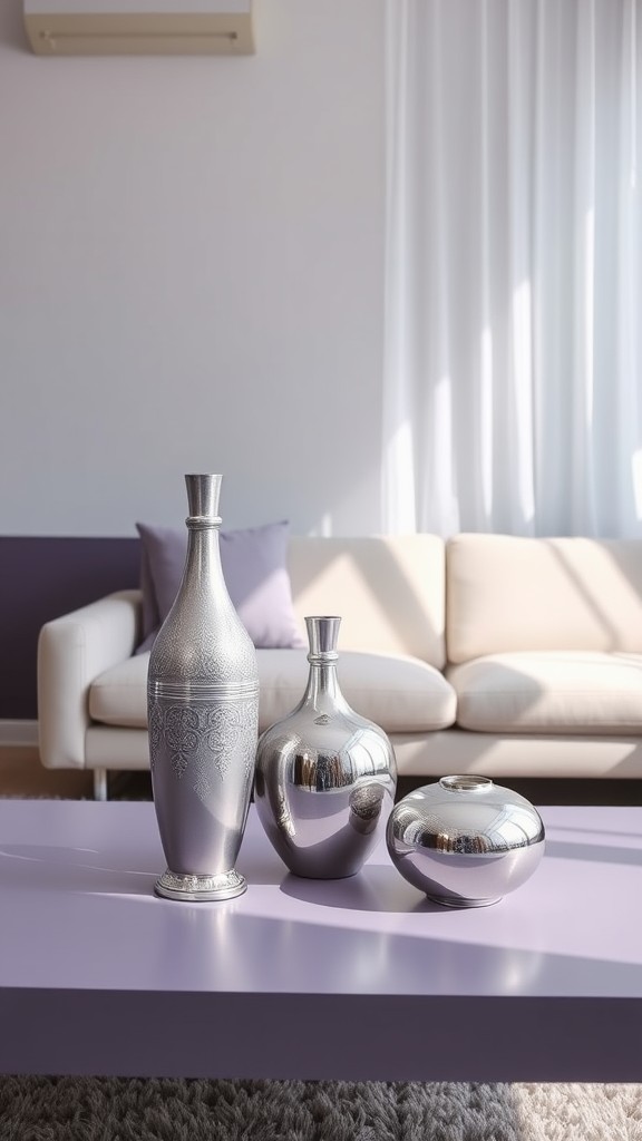 Silver Decorative Vases